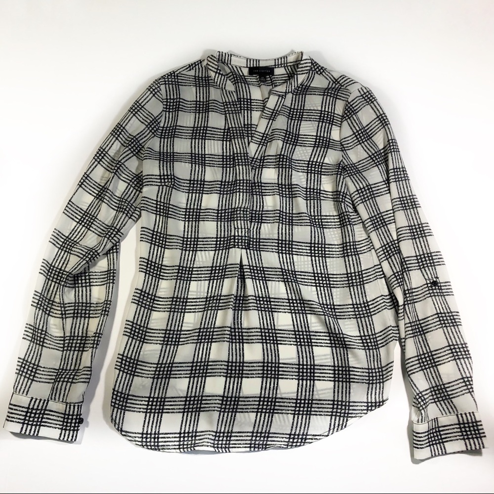 The Limited Black & White Plaid Women’s Blouse Size XS